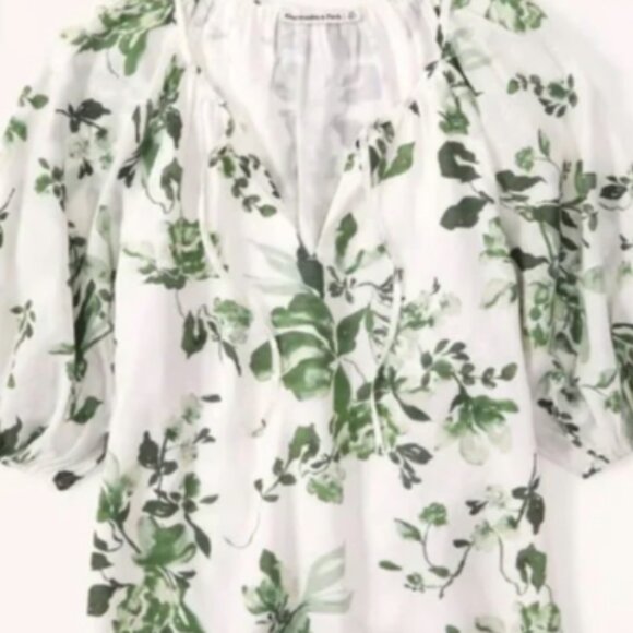 Abercrombie & Fitch Women Blouse Top Shirt Water color Floral size Large - Picture 9 of 9